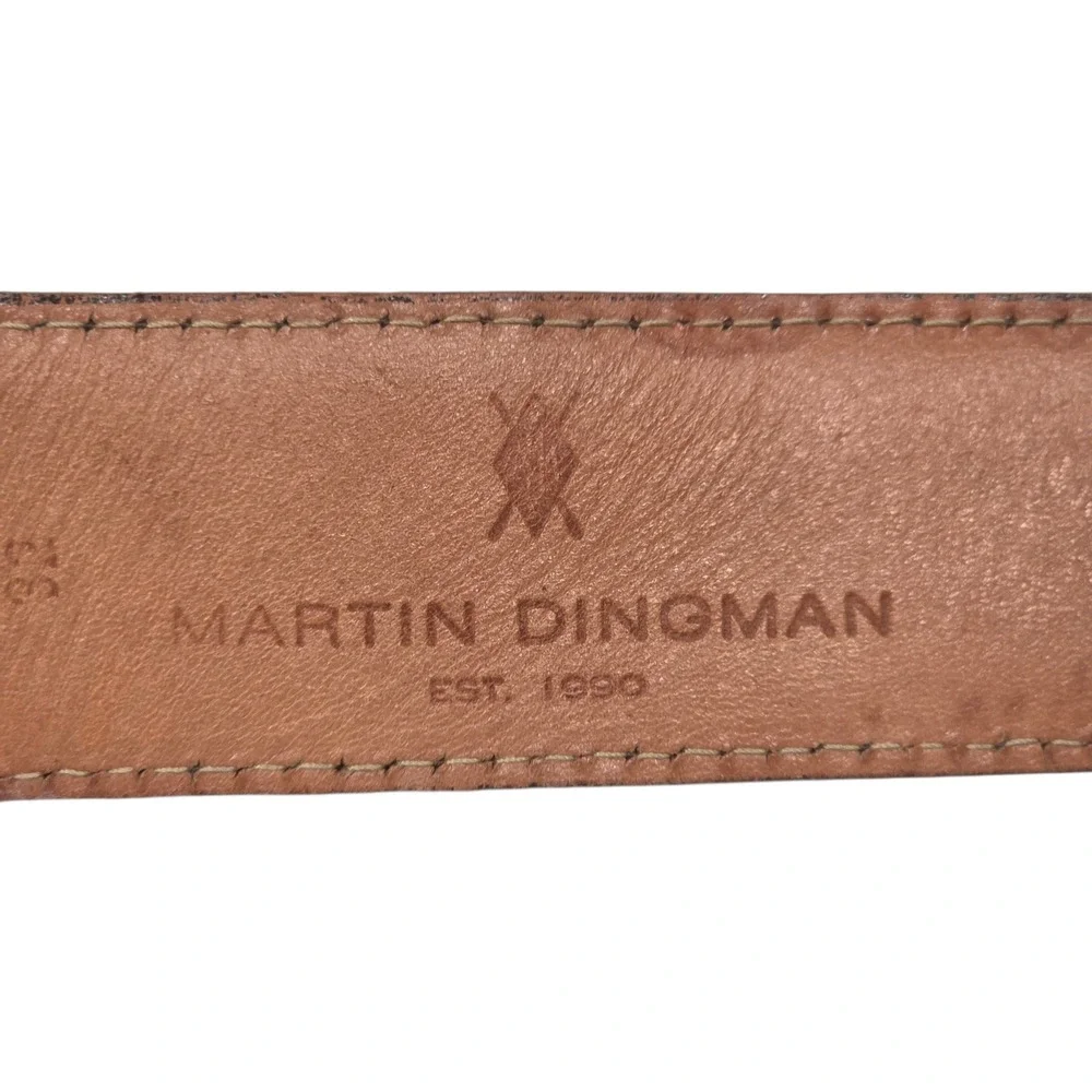 Martin Dingman Belt Mens 32 Brown Alligator Grain Leather Hand Made in America